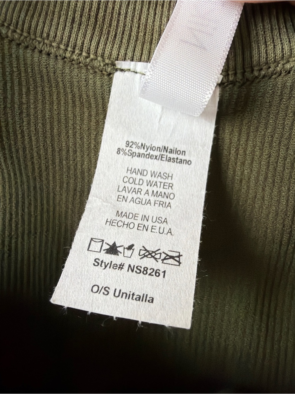 Olive Ribbed Racerback Crop Tank Top - Picture 5 of 6